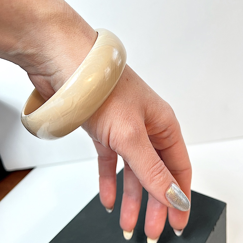 Ivory oversized bangle bracelet